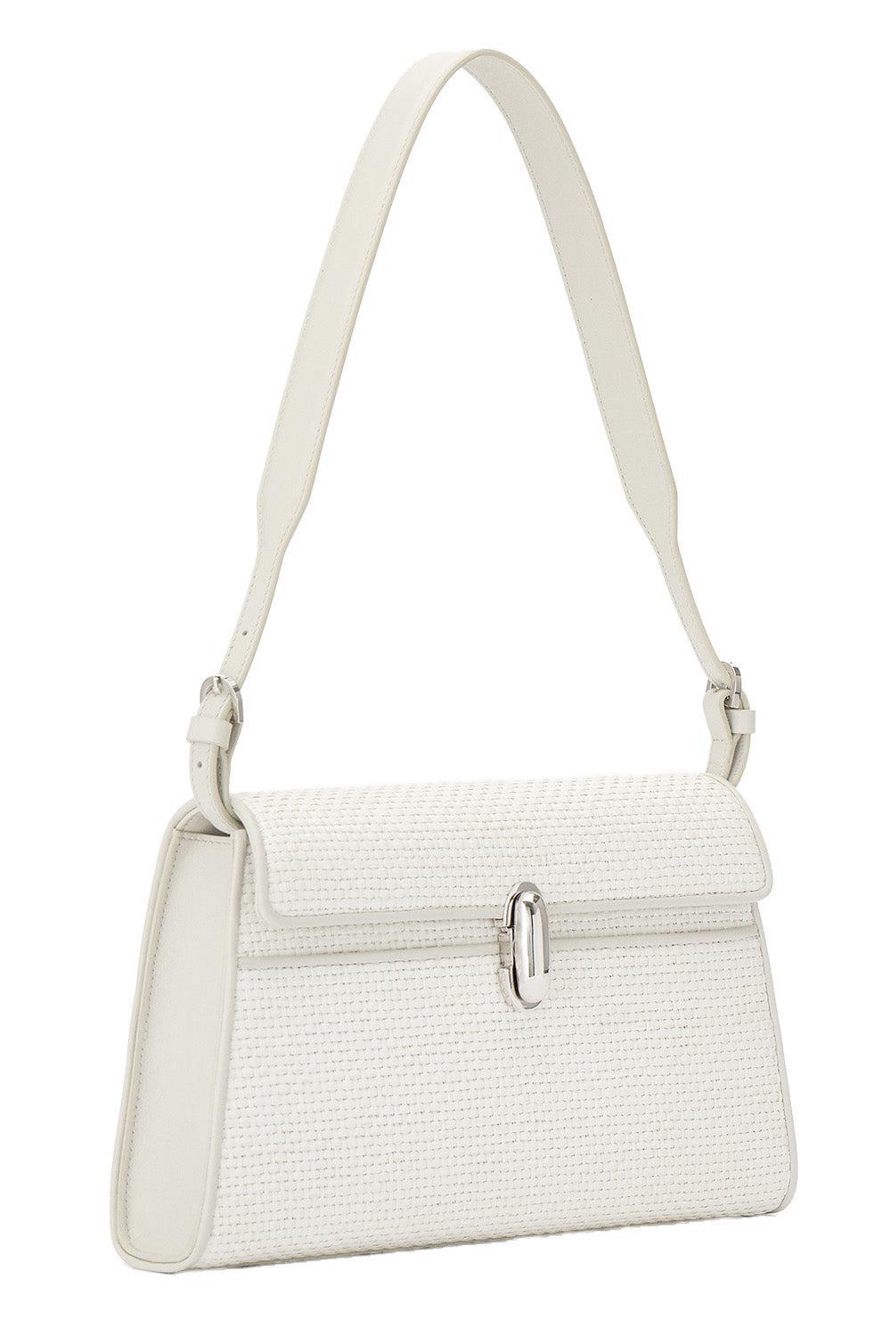 Symmetry Shoulder Bag - Ivory Raffia-CREAM-O/S-HANDBAGSHOULDER-SAVETTE