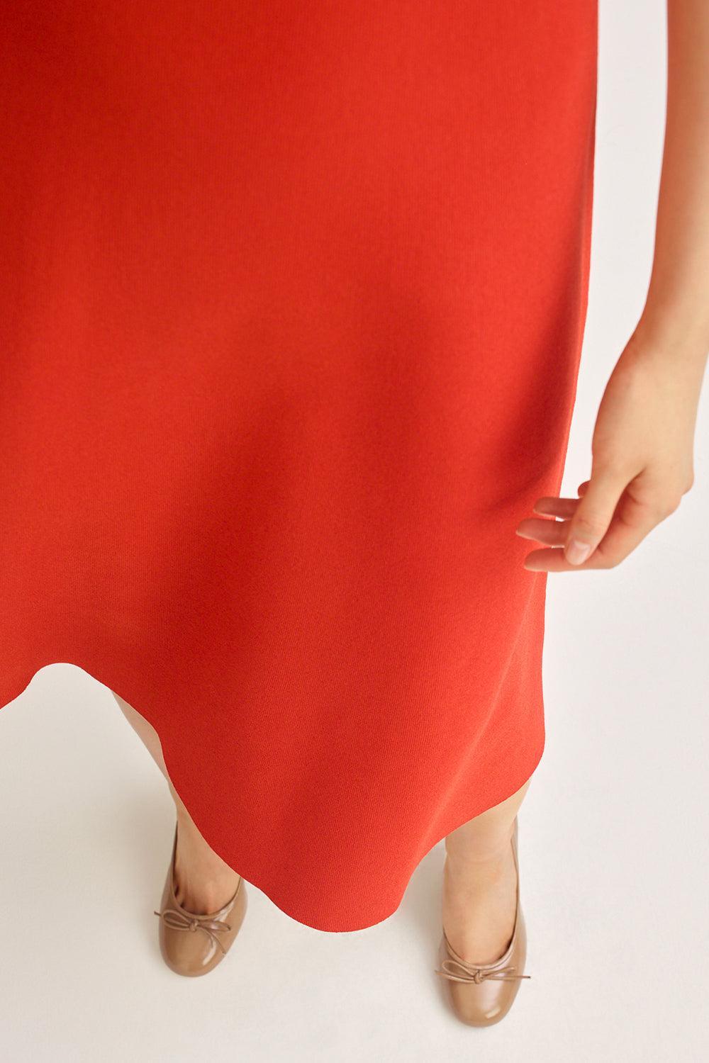 Collared Midi Shirt Dress - Red-RED-XS-CLOTHINGDRESSCASUAL-SCANLAN THEODORE
