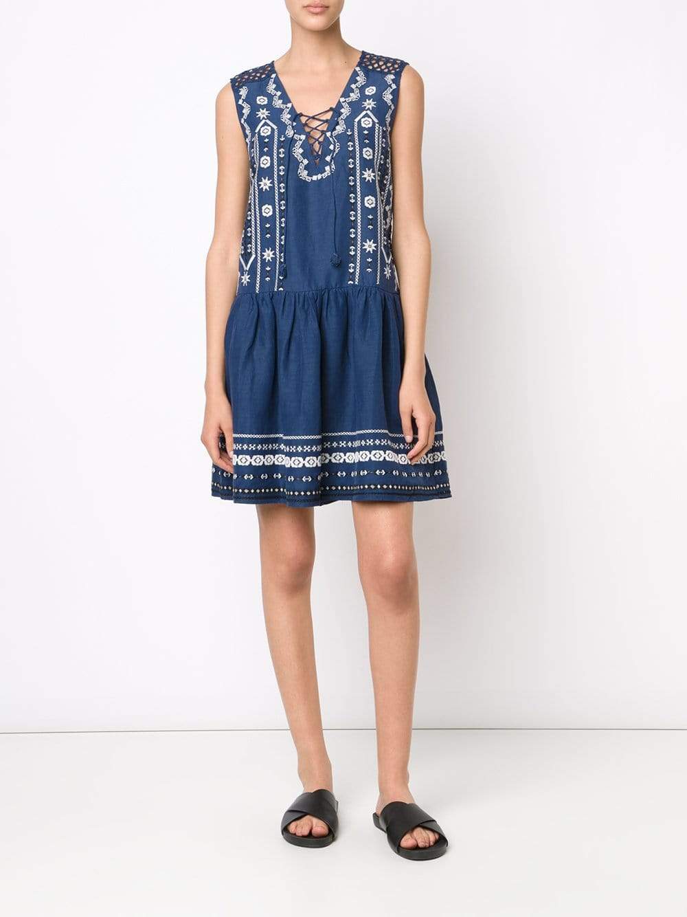 SEA-Embroidered Drop Waist Dress-