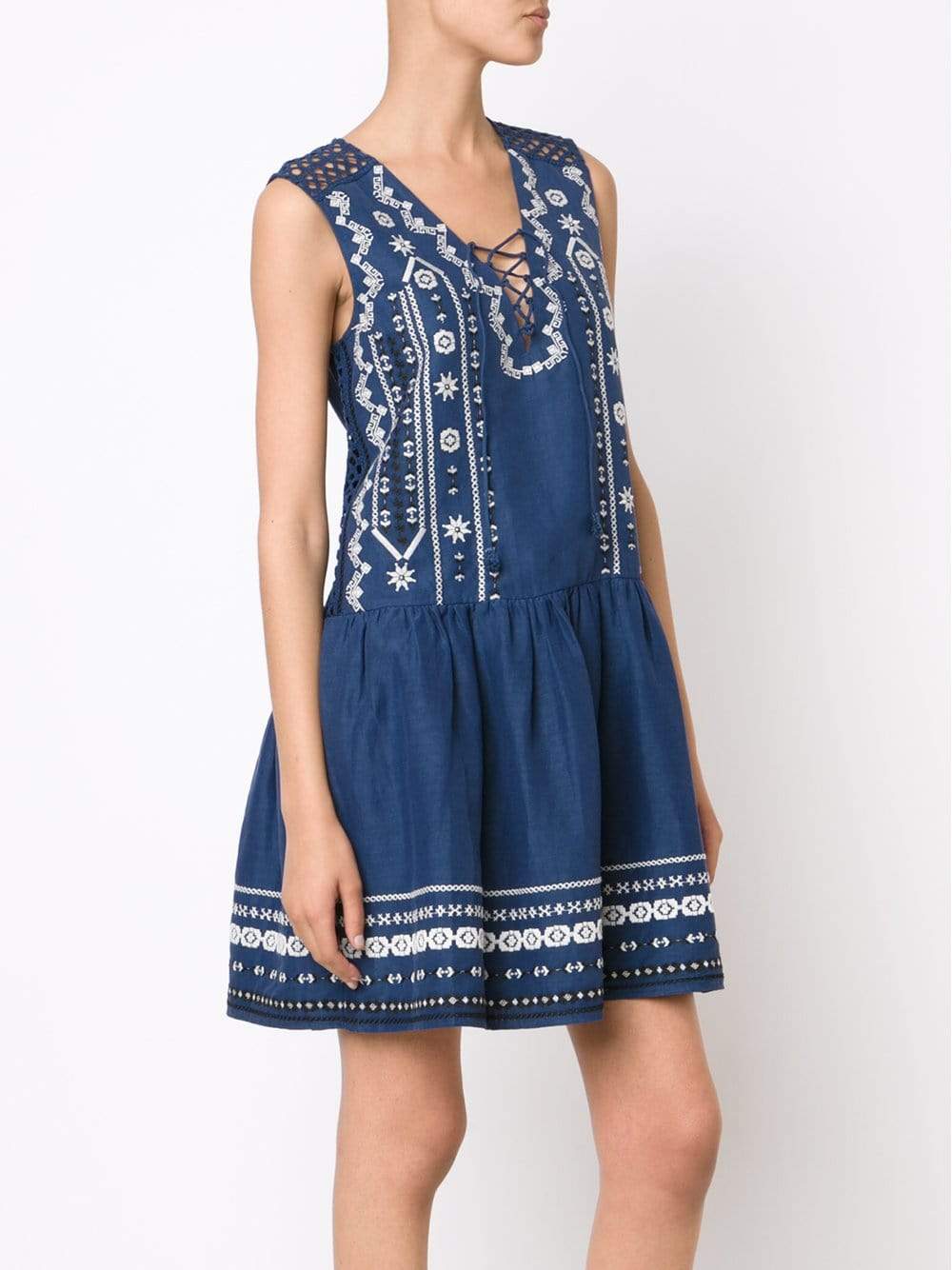 SEA-Embroidered Drop Waist Dress-