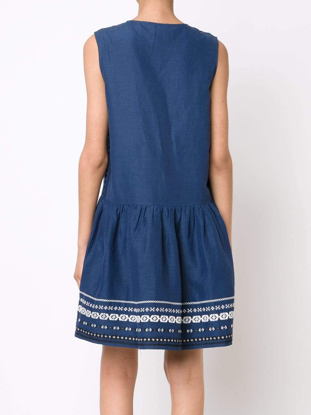 SEA-Embroidered Drop Waist Dress-