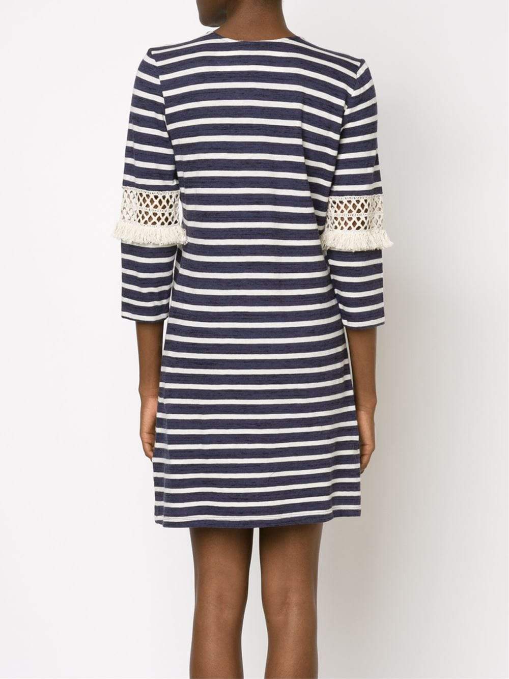 SEA-Stripe Lace-Up Dress-