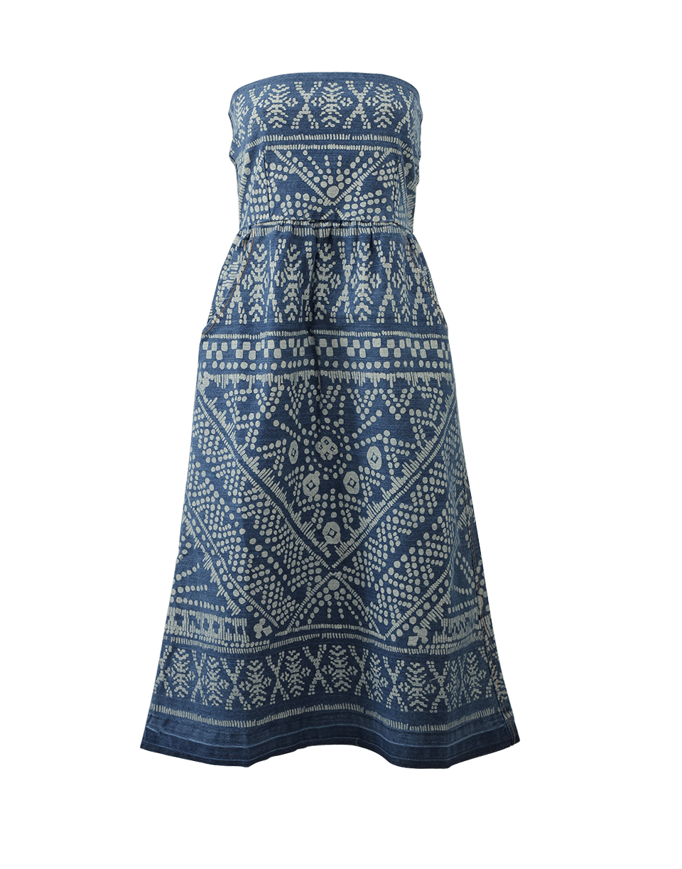 SEA-Bleach Print Denim Dress-