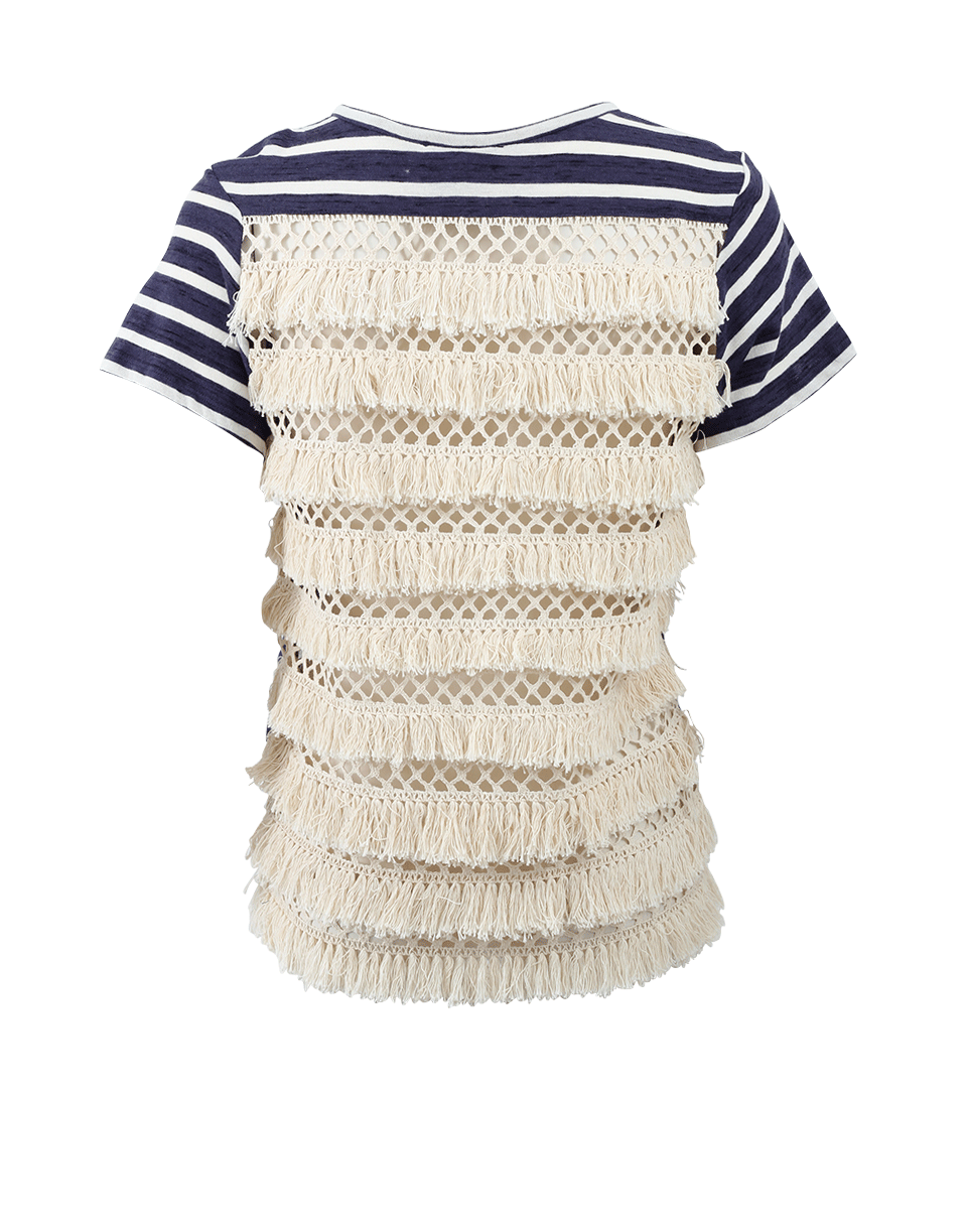 SEA-Stripe Crochet Back T-Shirt-