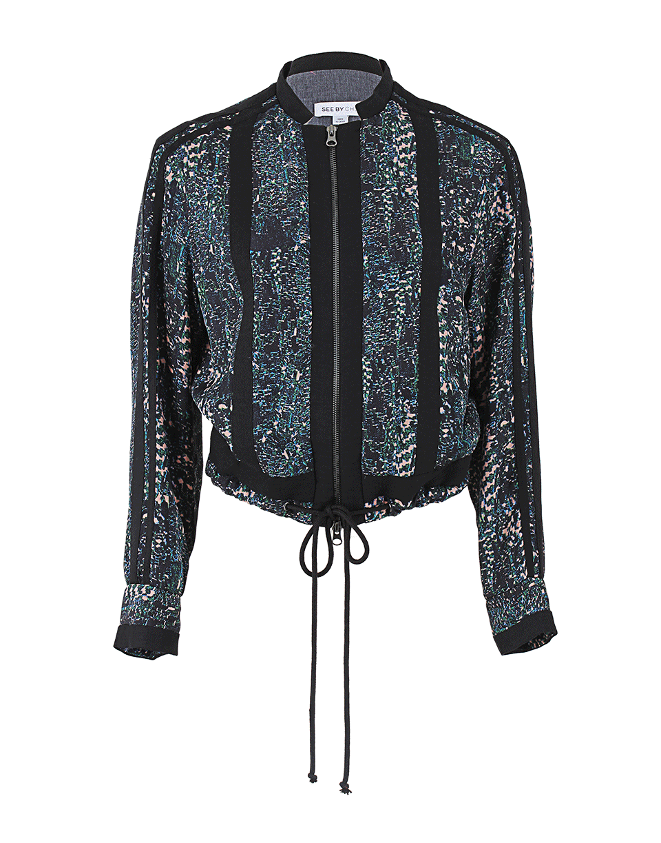 SEE by CHLOE-Jog Print Jacket with Drawstring-