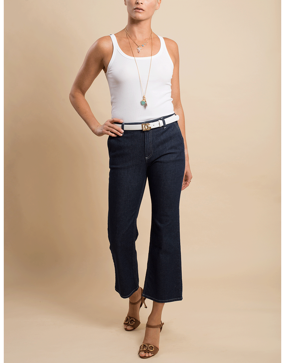 SEE by CHLOE-Cropped Dark Denim Jean-