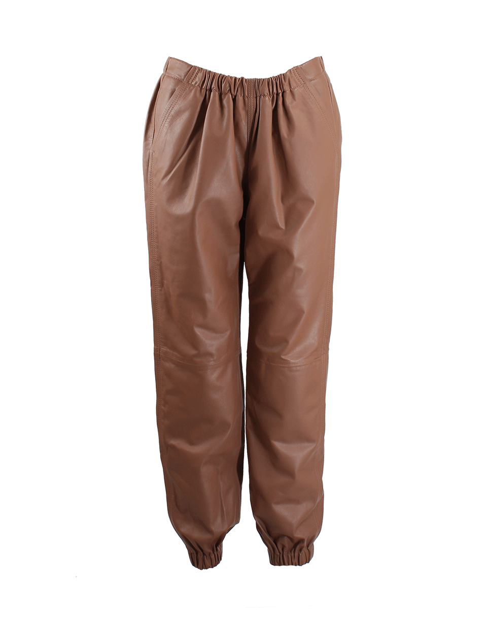 SEE by CHLOE-Elastic Waist Leather Jog Pant-