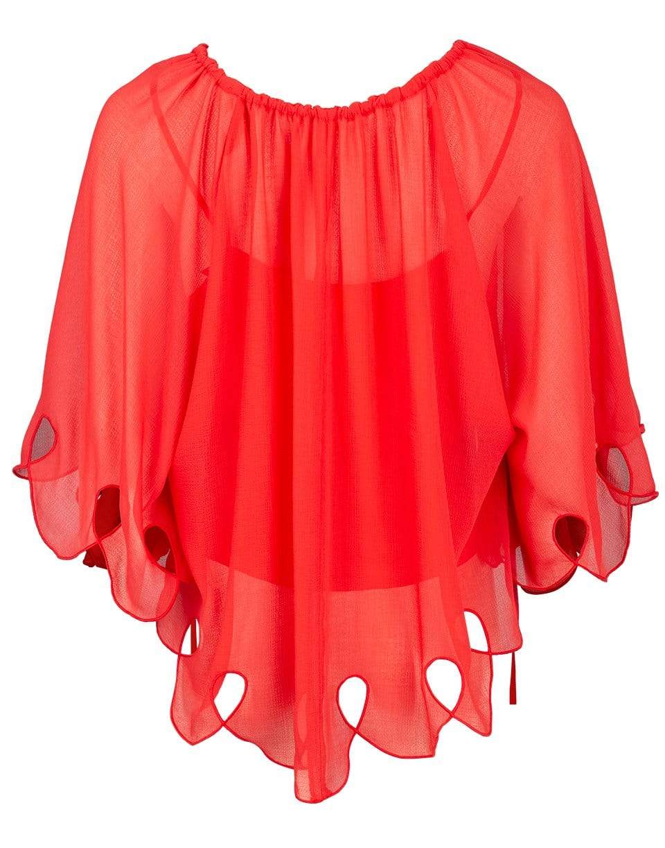 SEE by CHLOE-Bracelet Sleeve Tie Neck Georgette Top-