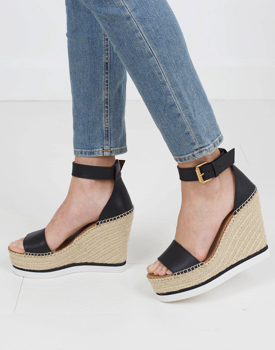 SEE by CHLOE-Glyn Leather Wedge Platform Shoe-