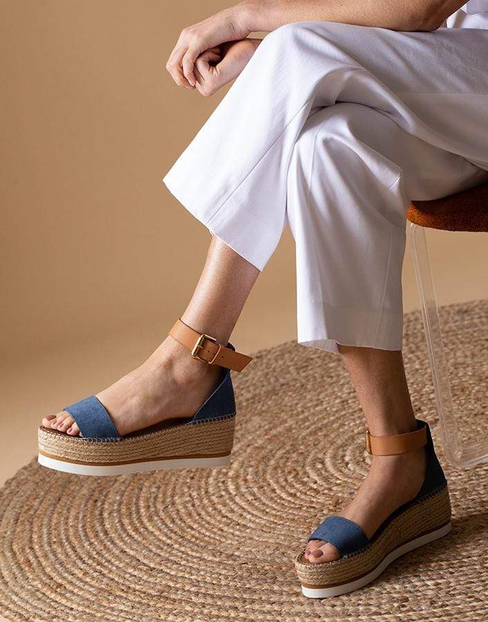 SEE by CHLOE-Jean Strappy Wedge Heel Sandal-