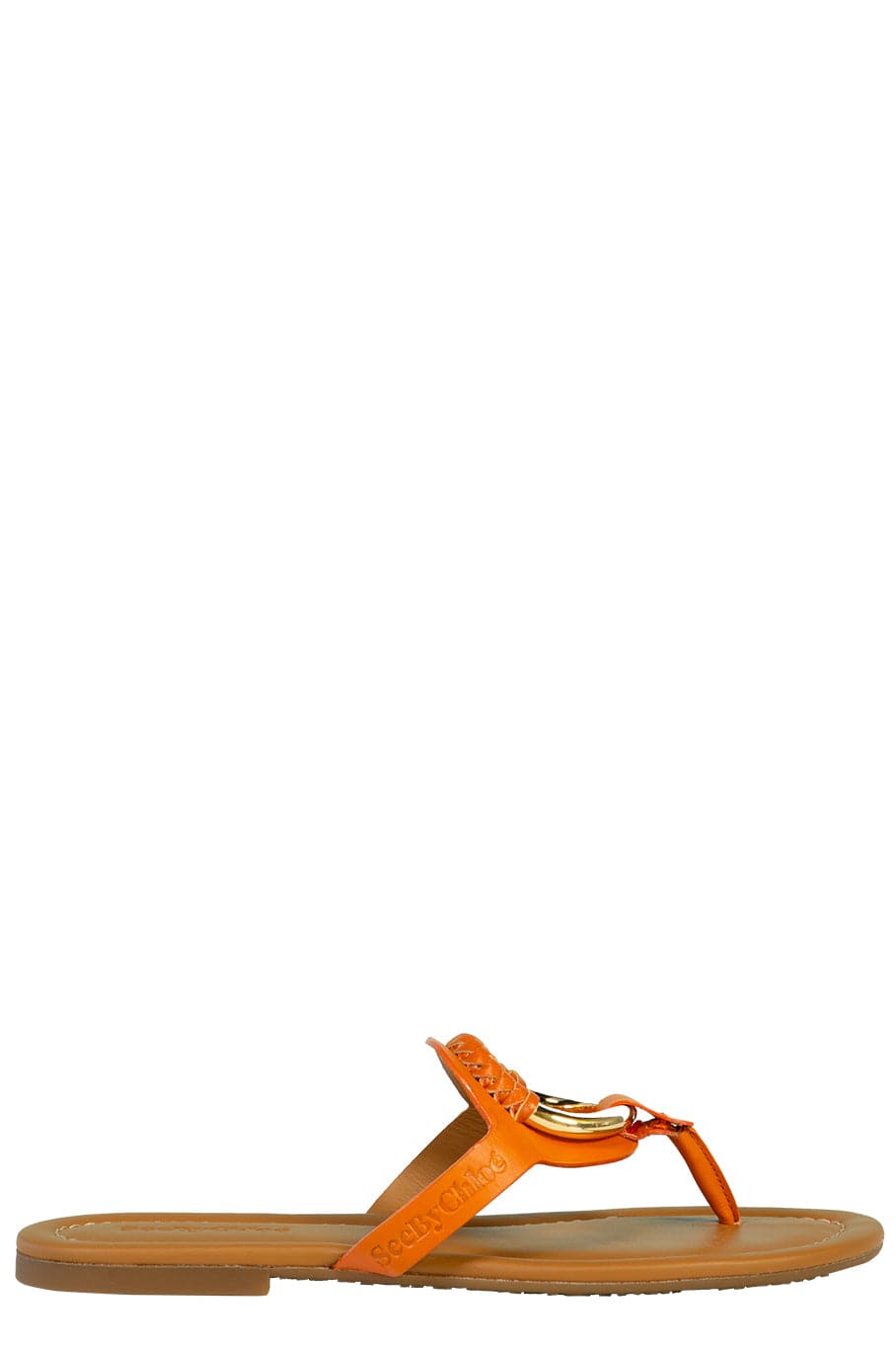SEE by CHLOE-Hana Leather Ring Sandal - Orange-