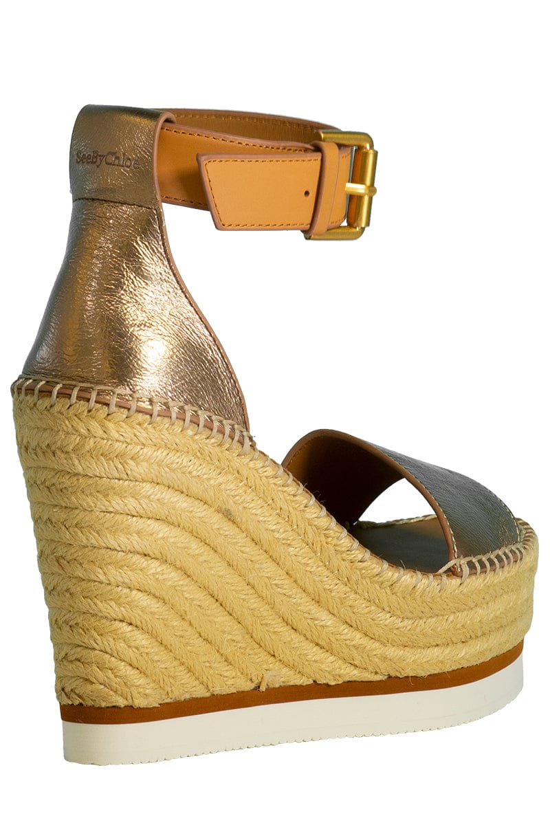 SEE by CHLOE-Glyn Metallic Leather Espadrille-