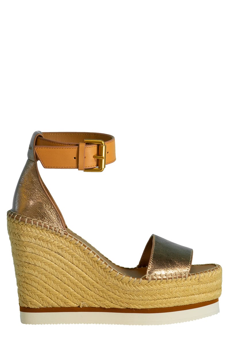 SEE by CHLOE-Glyn Metallic Leather Espadrille-