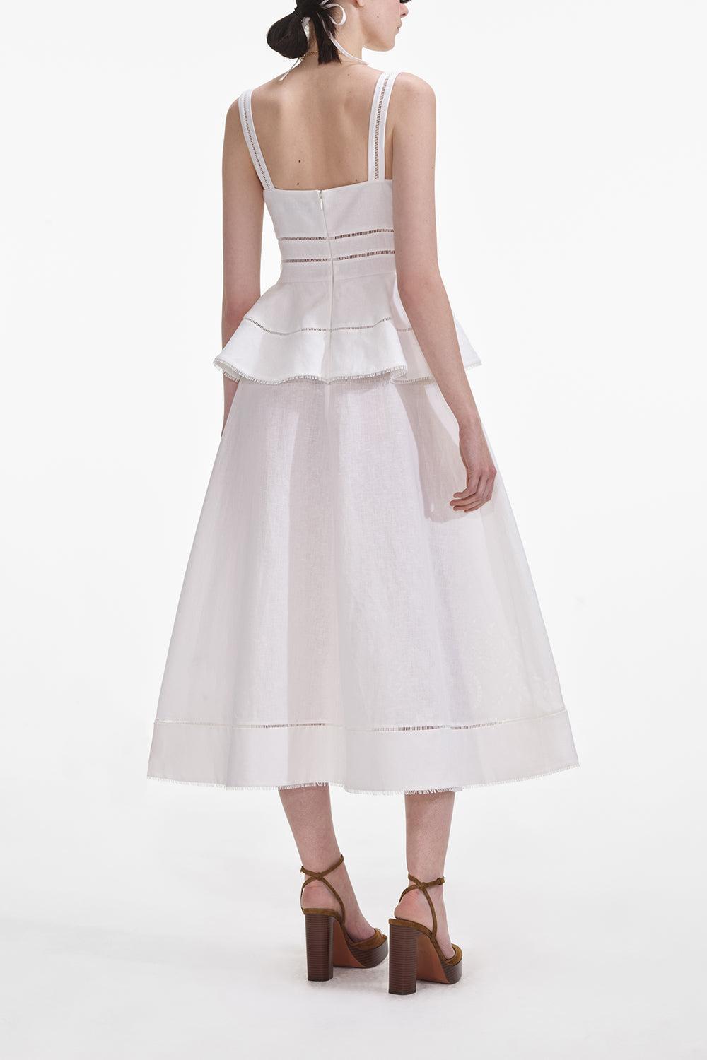 Peplum Midi Dress-CREAM-2-CLOTHINGDRESSCASUAL-self-portrait