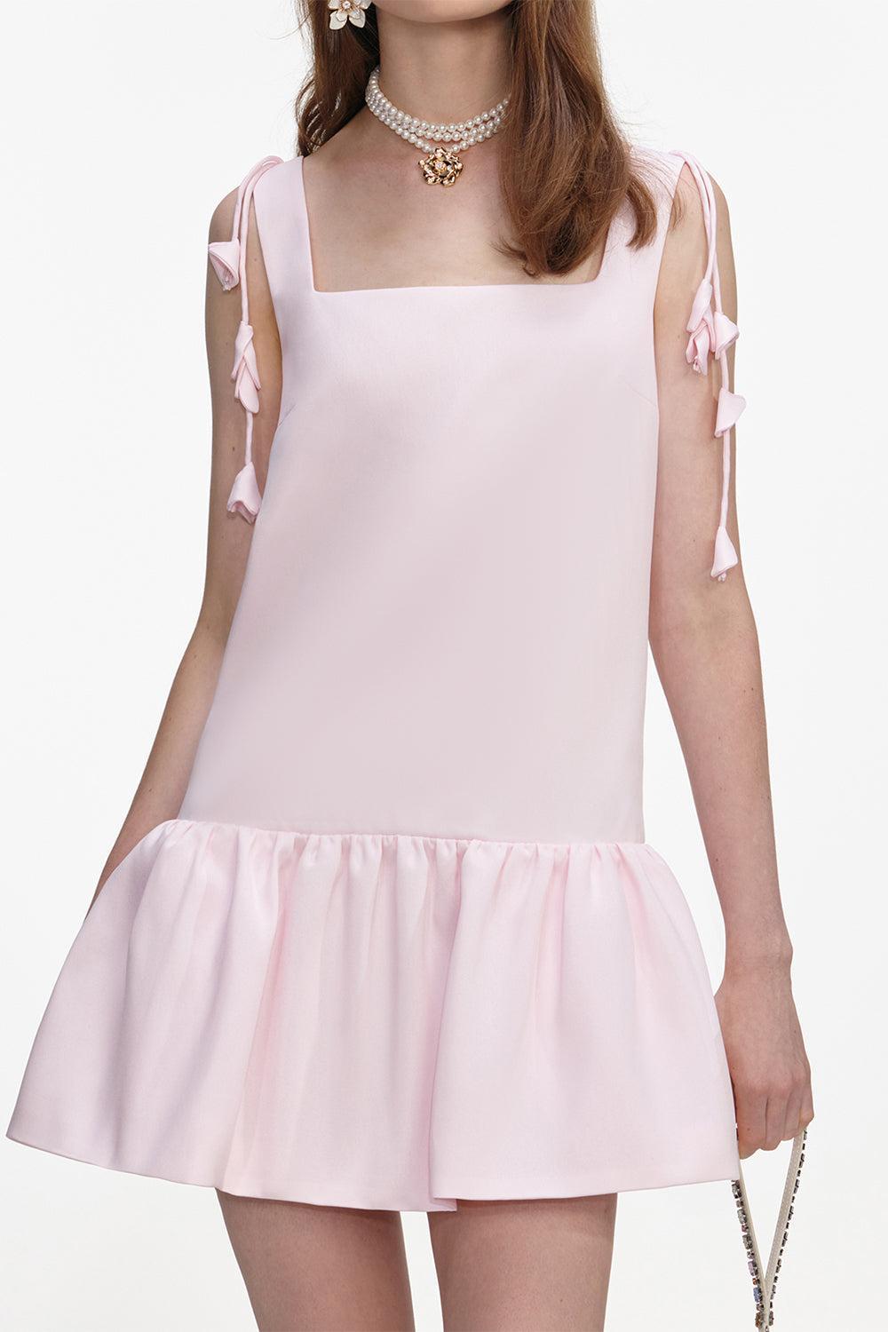  Flower Taffeta Mini Dress-PINK-2-CLOTHINGDRESSCASUAL-SELF-PORTRAIT 