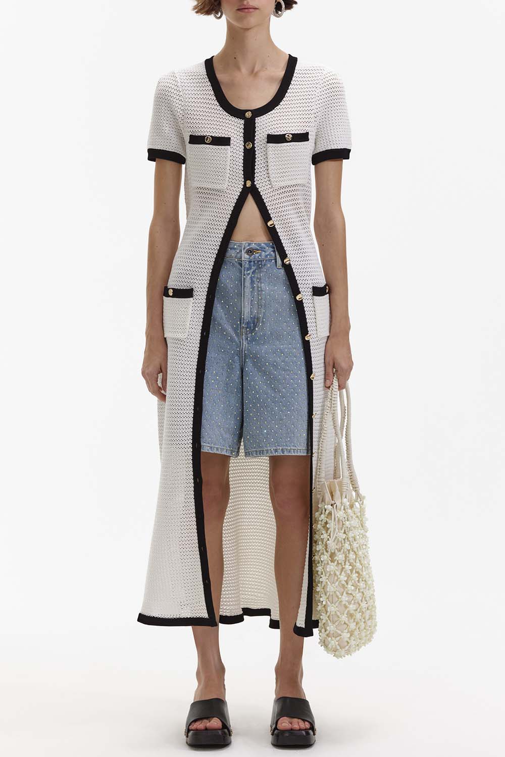 self-portrait-Crochet Midi Dress-