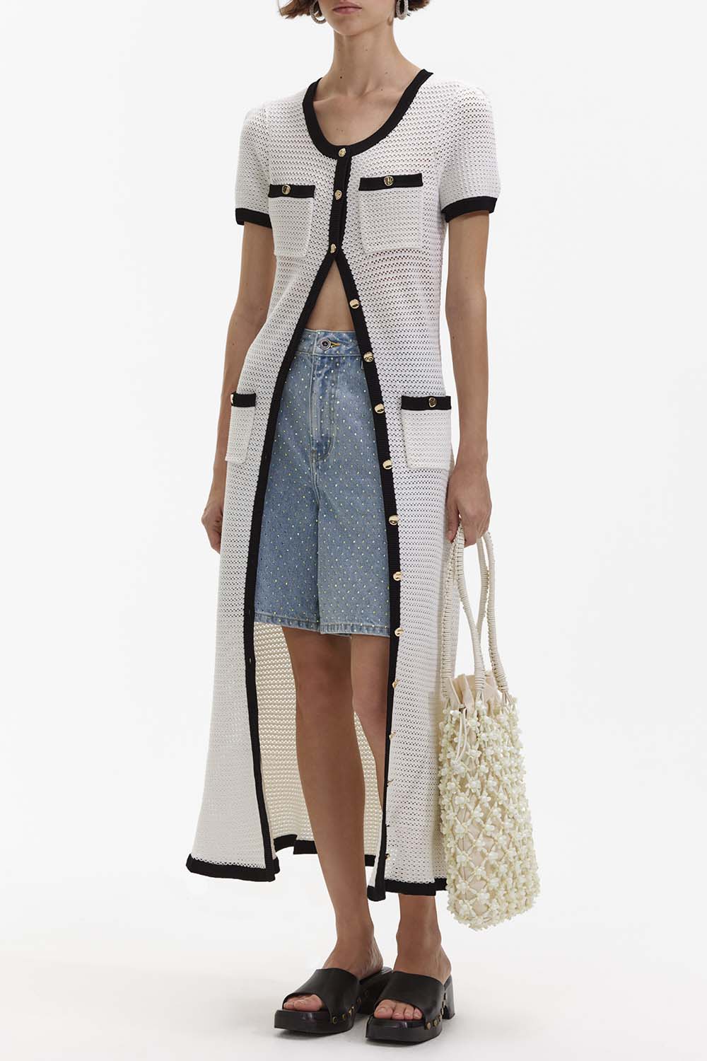 self-portrait-Crochet Midi Dress-
