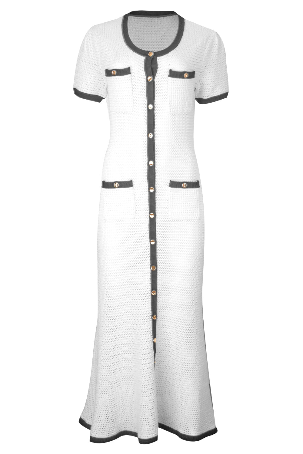 self-portrait-Crochet Midi Dress-