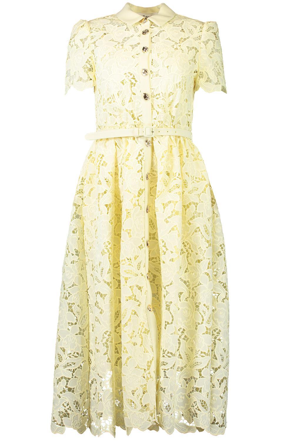 Collared Midi Dress-YELLOW-4-CLOTHINGDRESSCASUAL-self-portrait