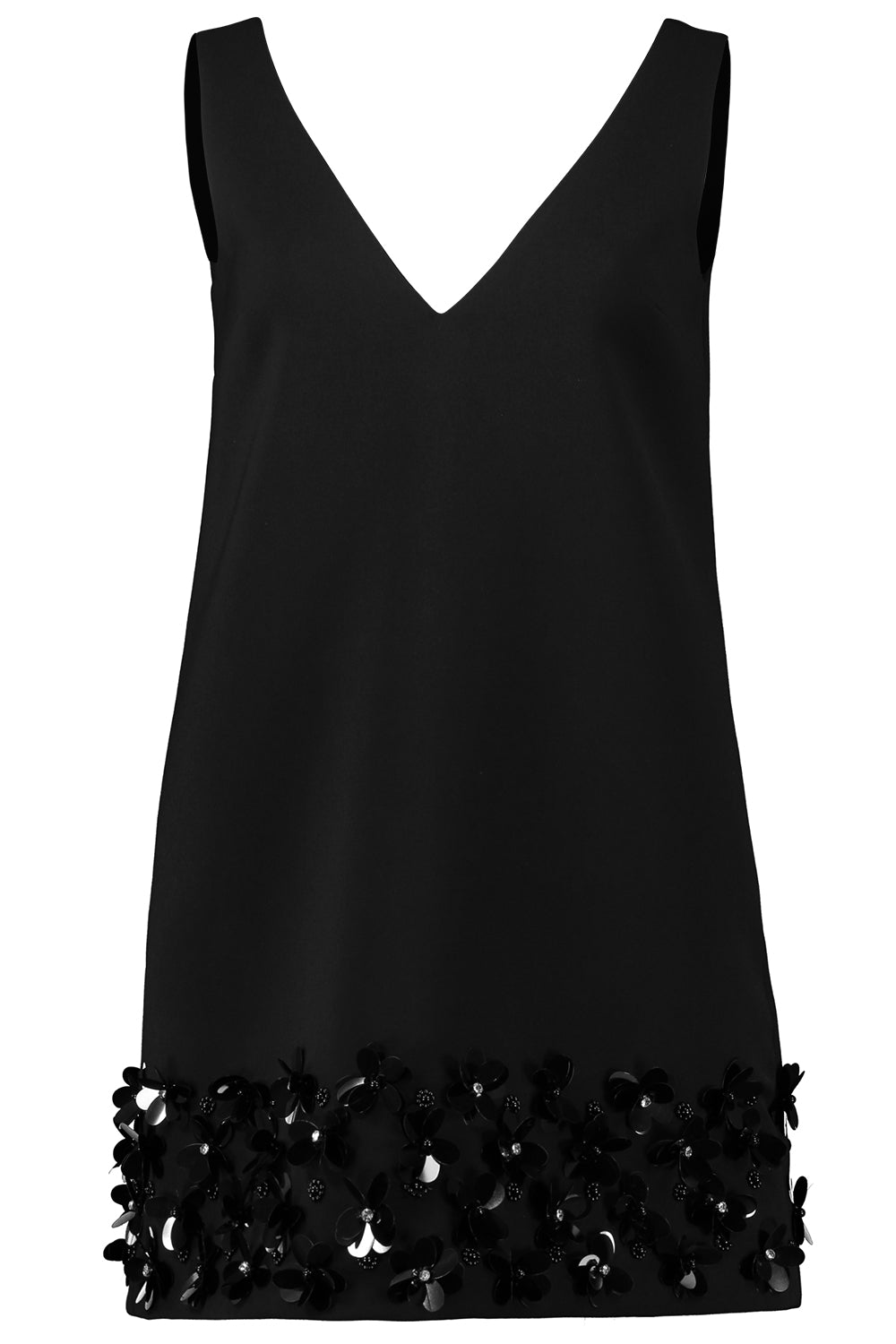 3D Floral Sequin Mini Dress-BLACK-2-CLOTHINGDRESSCOCKTAIL-self-portrait