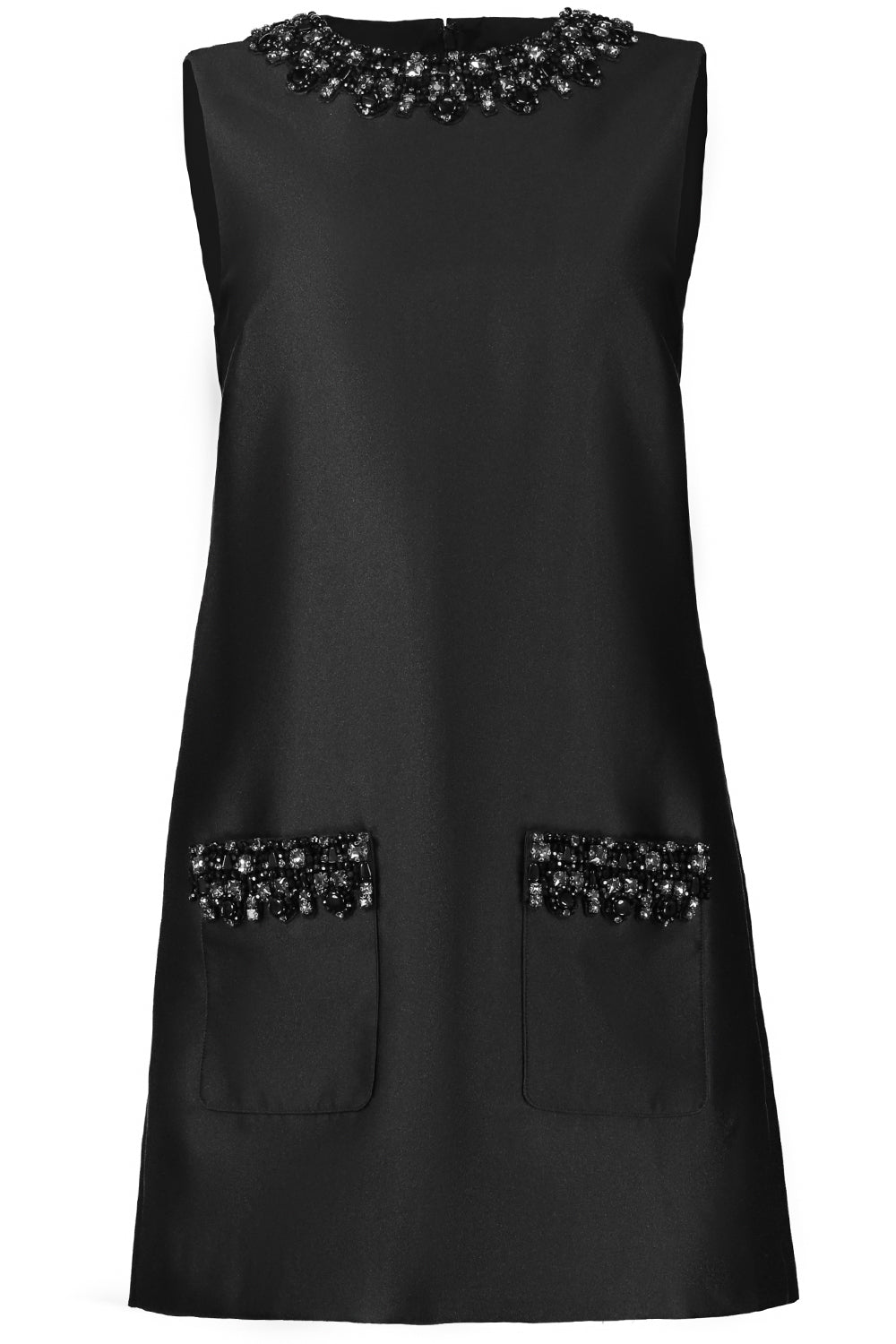 Embellished Trim Mini Dress-BLACK-2-CLOTHINGDRESSCOCKTAIL-self-portrait