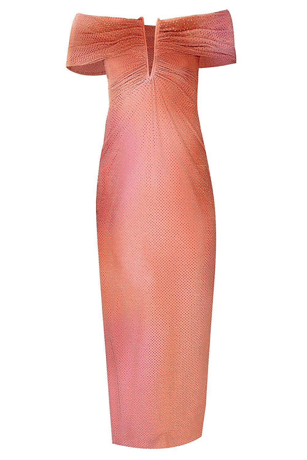 self-portrait-Rhinestone Midi Dress-