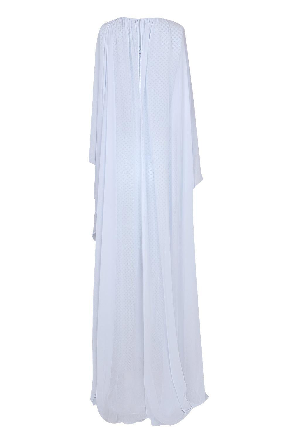 Rhinestone Cape Maxi Dress-BLUE-4-CLOTHINGDRESSGOWN-self-portrait