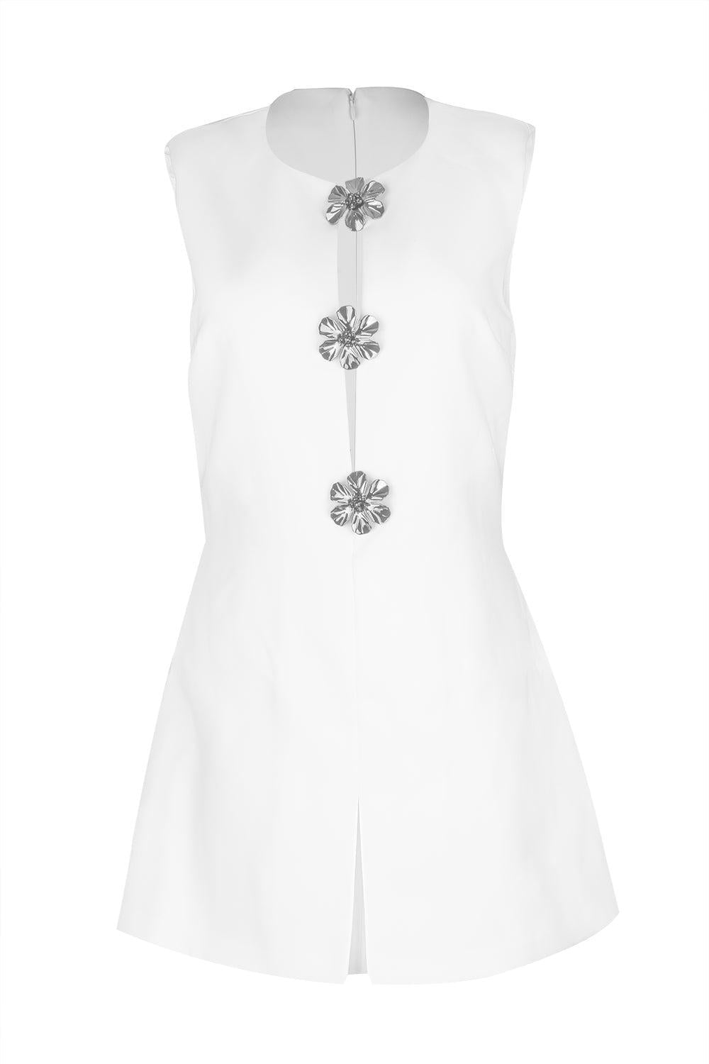 Crepe Playsuit-WHITE-00-CLOTHINGPANTJUMPSUIT-self-portrait