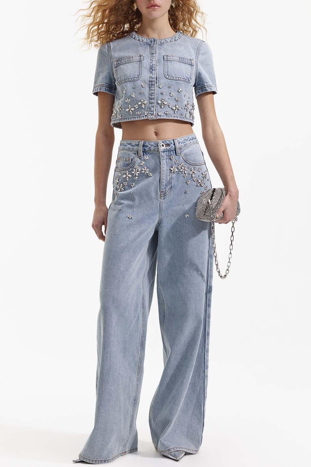 self-portrait-Embellished Jeans-