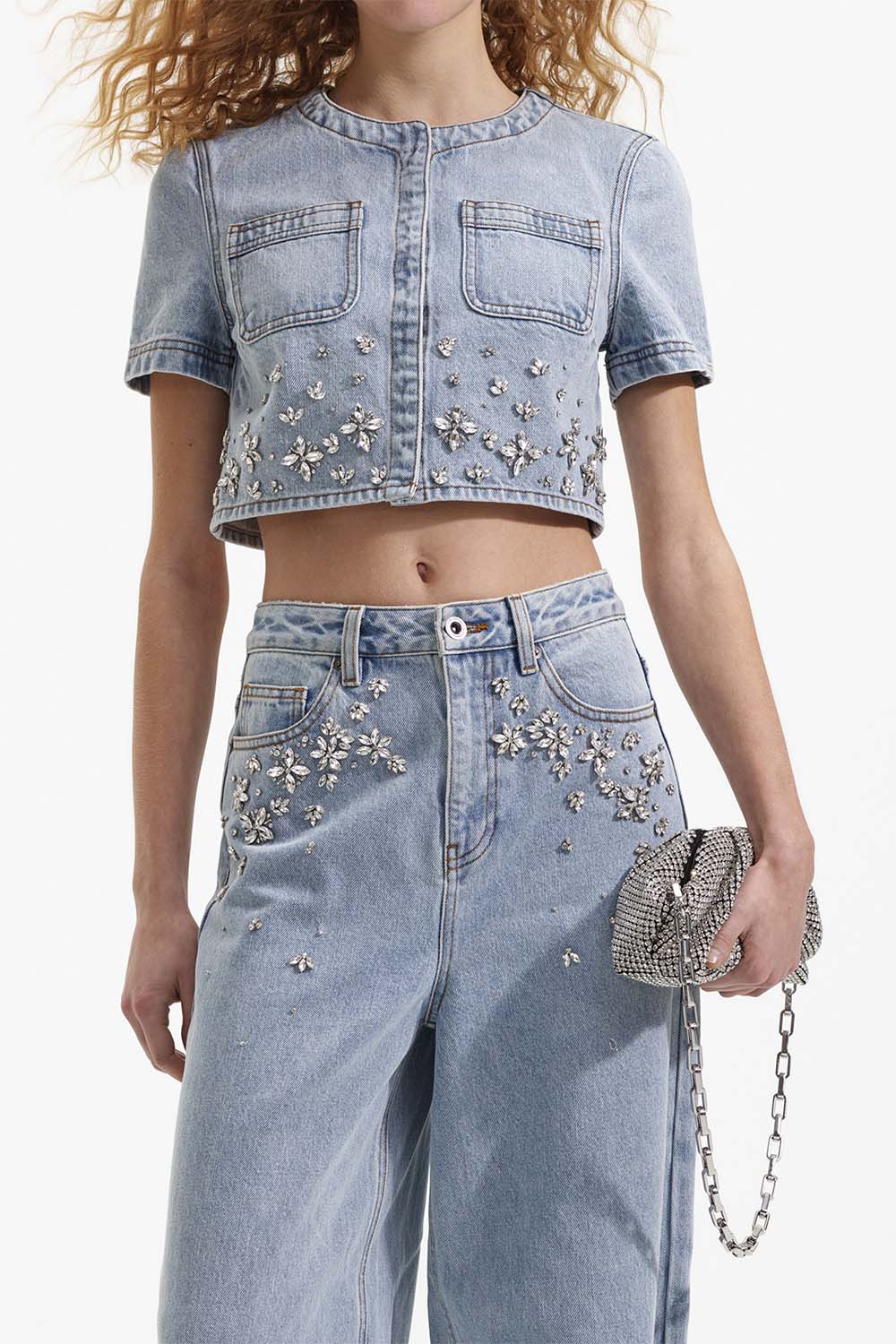 self-portrait-Embellished Jeans-
