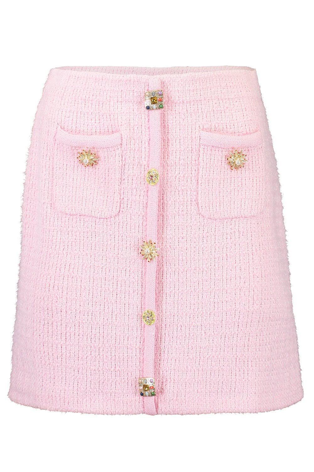 self-portrait-Jewel Button Mini Skirt-