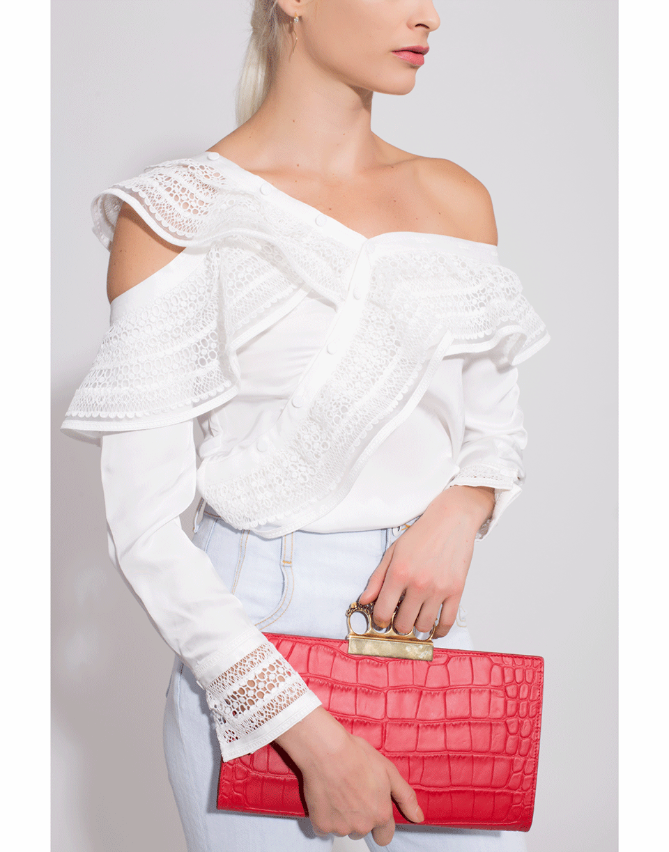 self-portrait-One Shoulder Frilled Top-