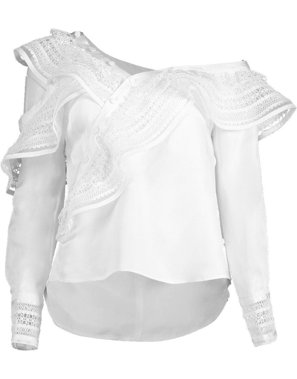 self-portrait-One Shoulder Frilled Top-