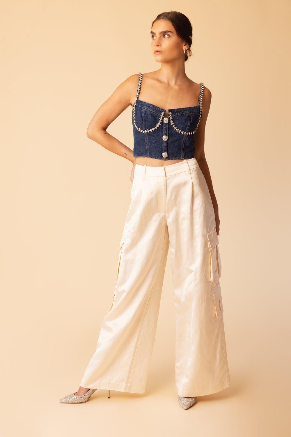 self-portrait-Diamante Top-
