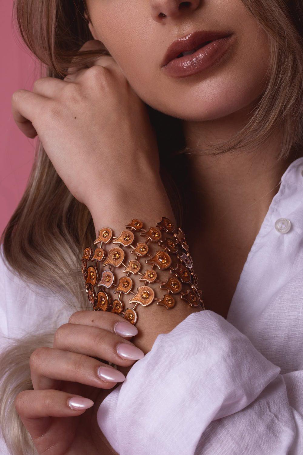 SELIM MOUZANNAR-Fish For Love Scales Bracelet-ROSE GOLD