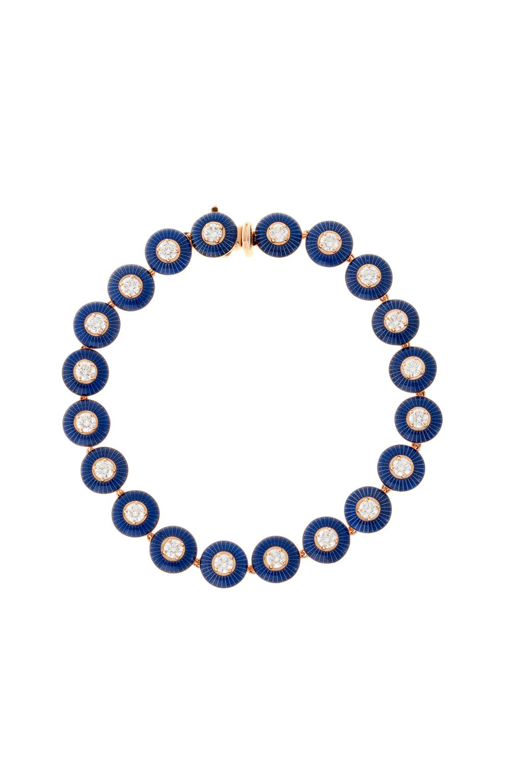 SELIM MOUZANNAR-Mina Blue Enamel Diamond Bracelet-ROSE GOLD