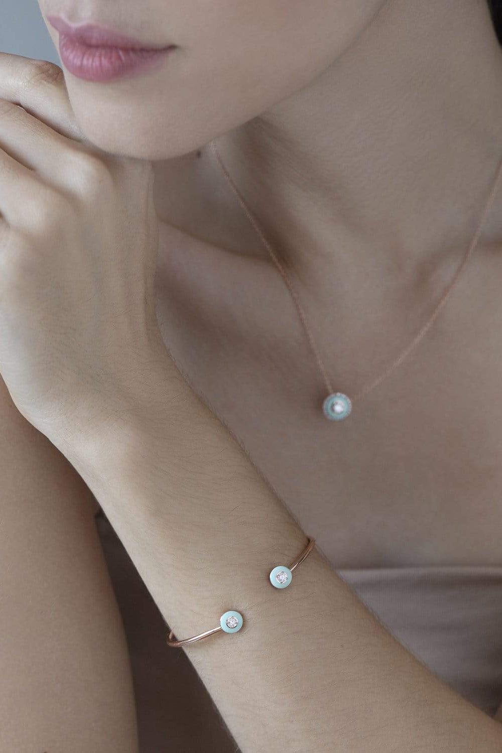 SELIM MOUZANNAR-Mint Green Mina Bracelet-ROSE GOLD