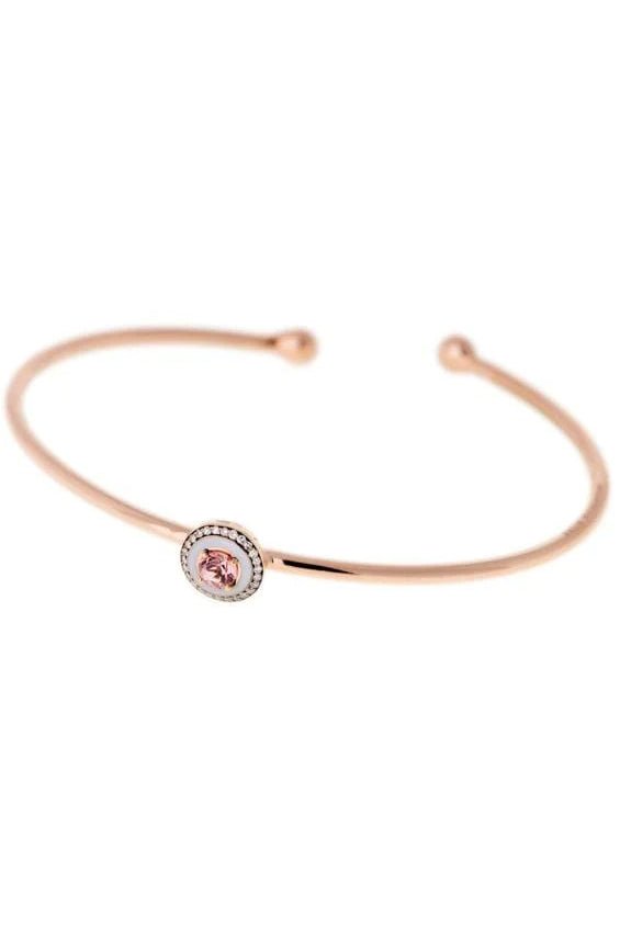 SELIM MOUZANNAR-Pink Tourmaline and Lilac Enamel Bracelet-ROSE GOLD