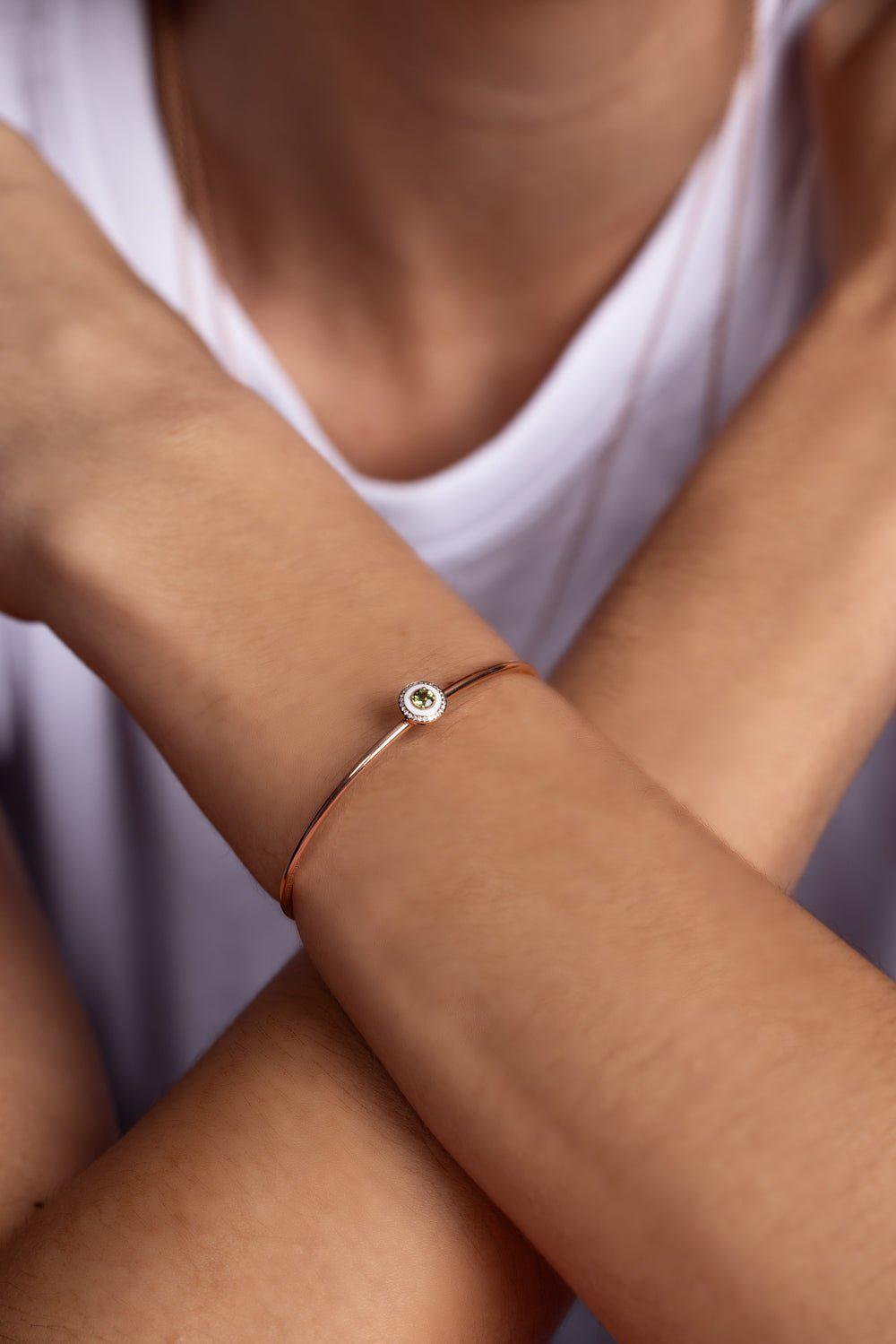 SELIM MOUZANNAR-Mina Green Tourmaline Bracelet-ROSE GOLD