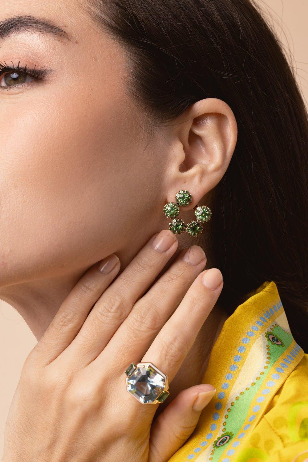 SELIM MOUZANNAR-Beirut Tsavorite Earrings-ROSE GOLD