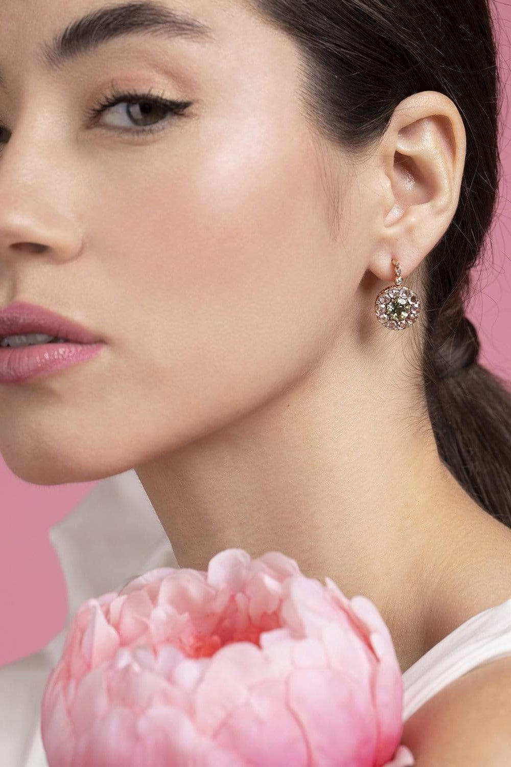 SELIM MOUZANNAR-Beruit Green Tourmaline Earrings-ROSE GOLD