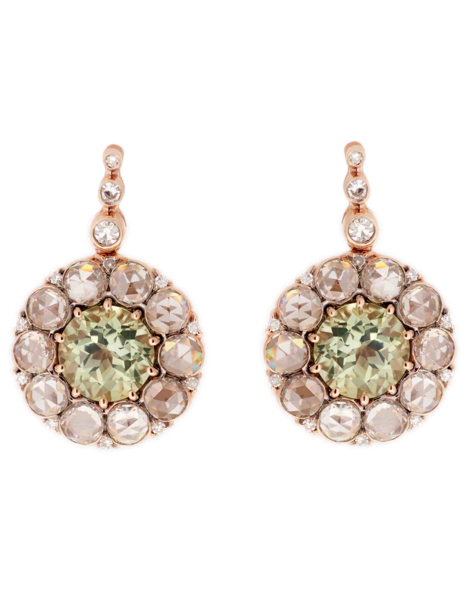 SELIM MOUZANNAR-Beruit Green Tourmaline Earrings-ROSE GOLD