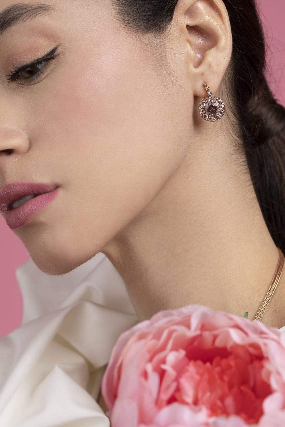 SELIM MOUZANNAR-Beruit Morganite Earrings-ROSE GOLD