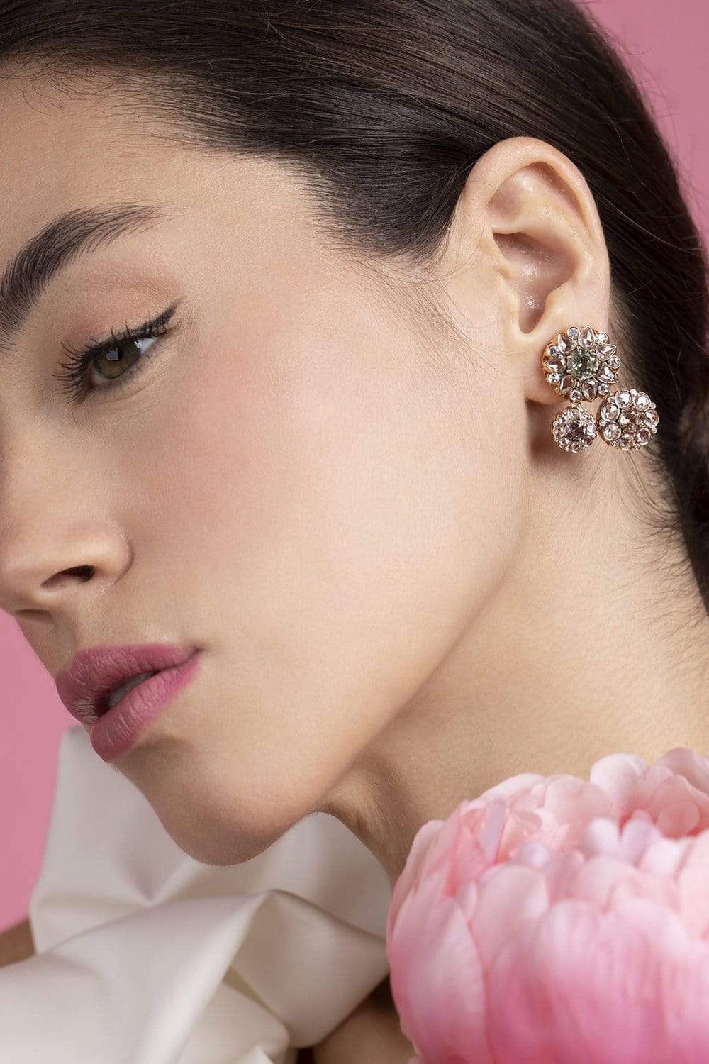 SELIM MOUZANNAR-Beruit Multi Tourmaline Earrings-ROSE GOLD