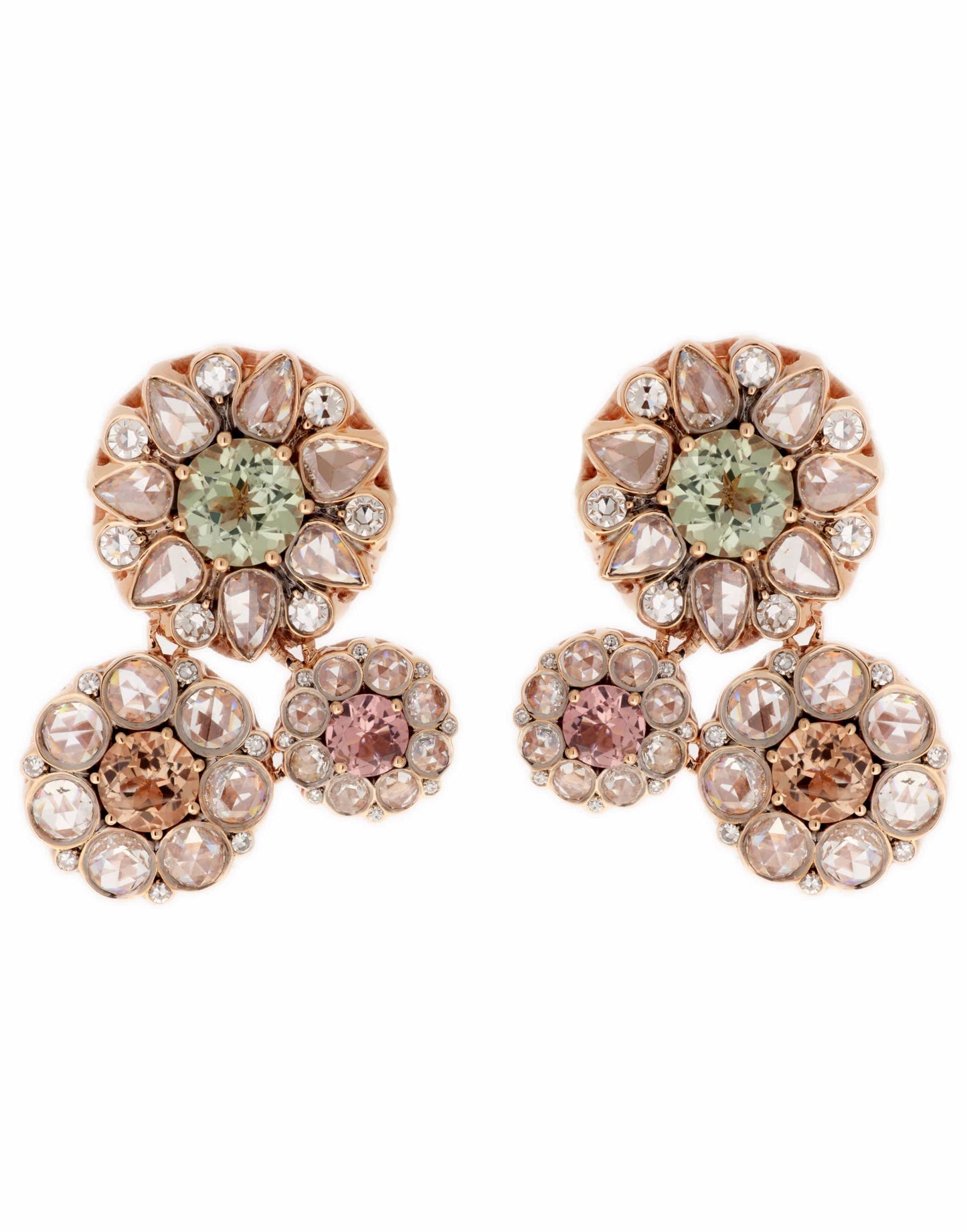 SELIM MOUZANNAR-Beruit Multi Tourmaline Earrings-ROSE GOLD