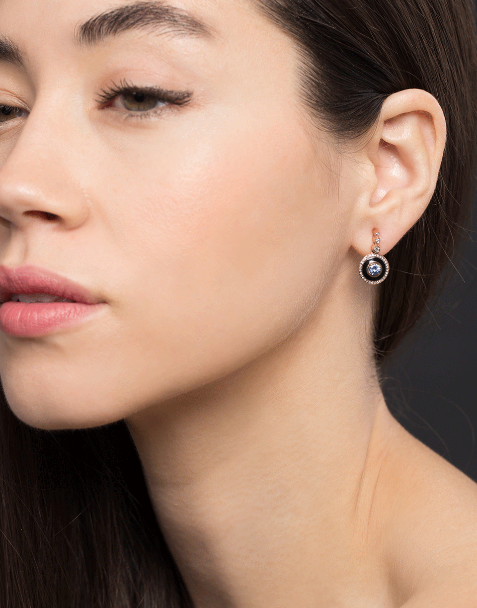 SELIM MOUZANNAR-Blue Sapphire and Diamond Earrings-ROSE GOLD