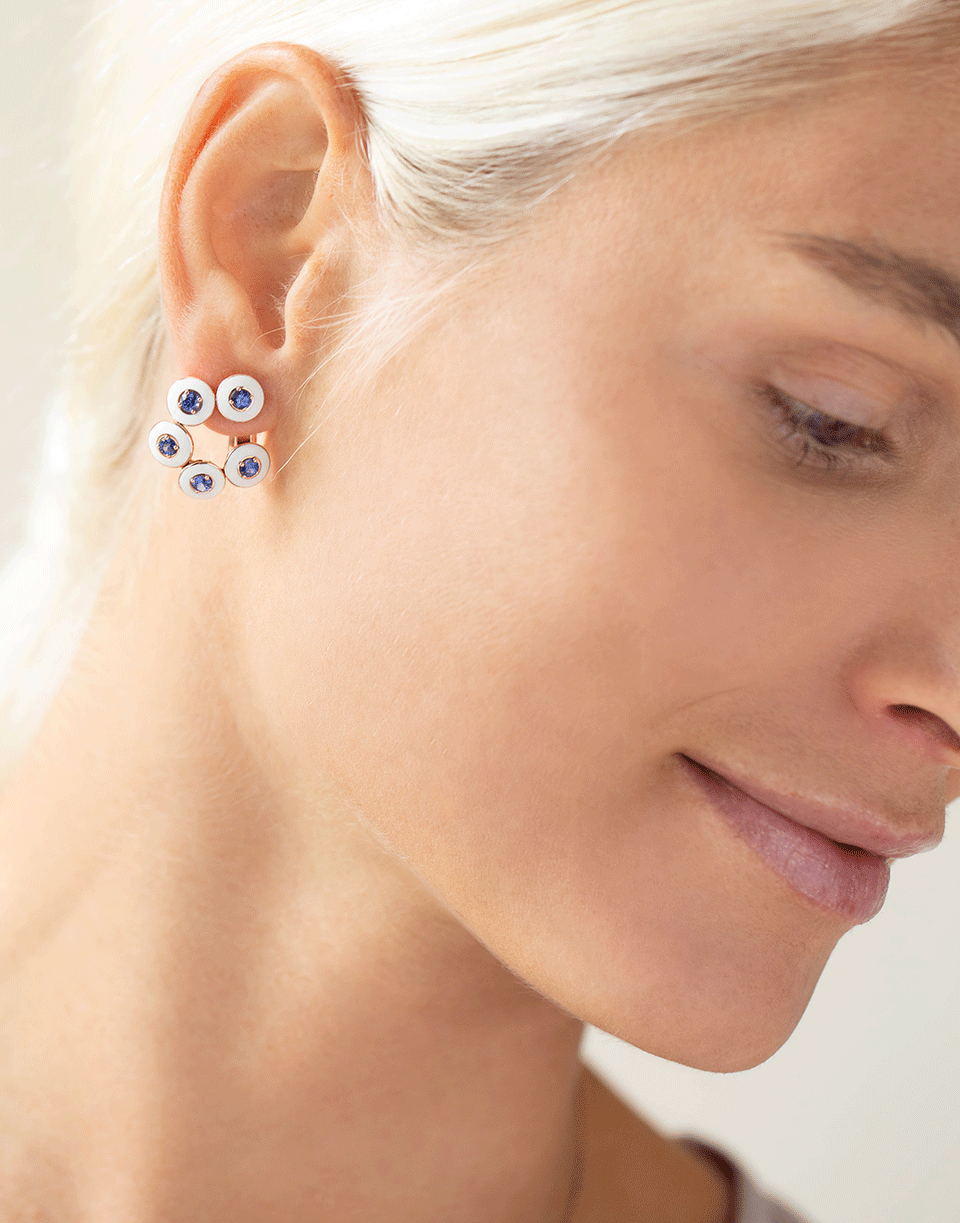 SELIM MOUZANNAR-Blue Sapphire and Diamond Earrings-ROSE GOLD