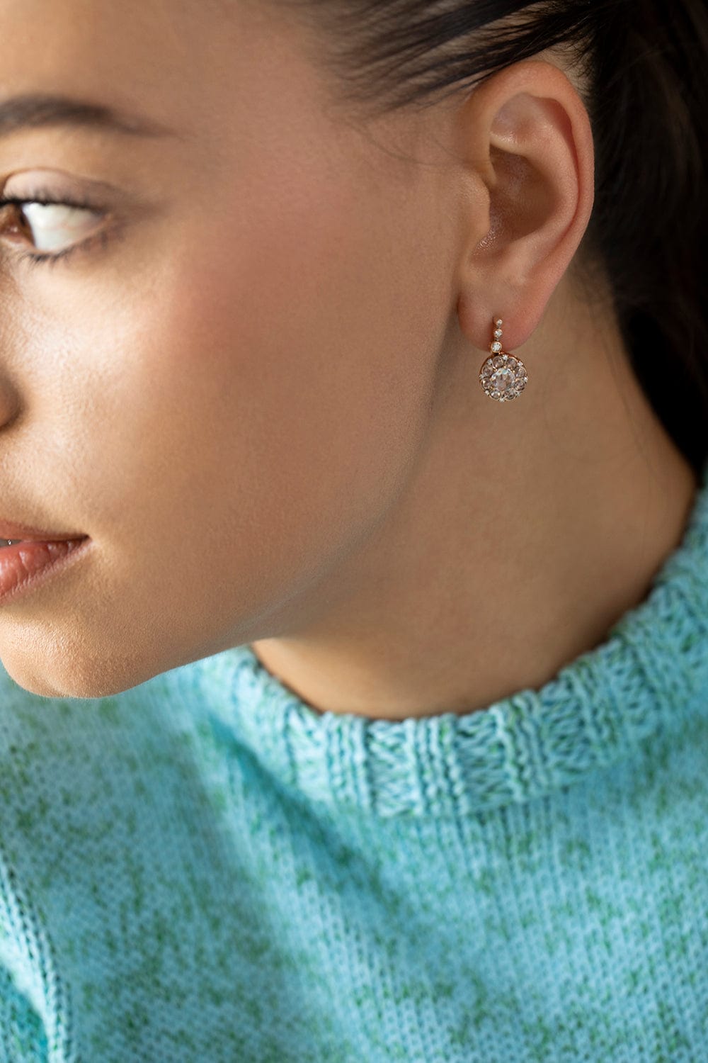 SELIM MOUZANNAR-Diamond Beirut Rosace Earrings-ROSE GOLD