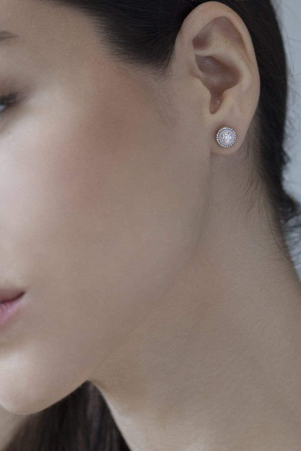 SELIM MOUZANNAR-Lilac and Diamond Mina Earrings-ROSE GOLD
