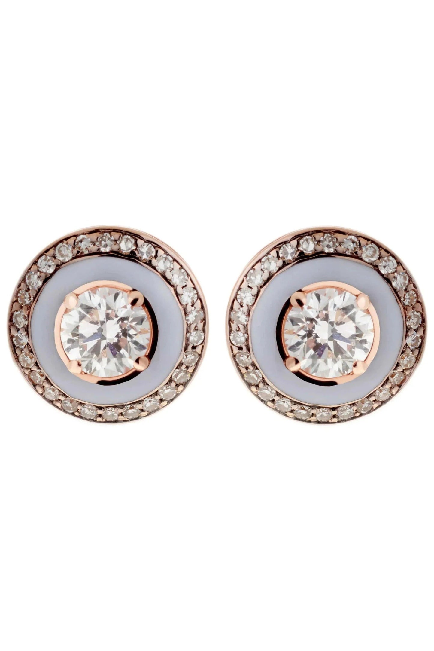 SELIM MOUZANNAR-Lilac and Diamond Mina Earrings-ROSE GOLD